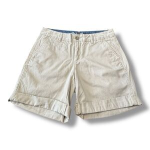 Eddie Bauer Legend Wash Shorts Khaki Chino Cuffed Summer Casual Women’s Size 4